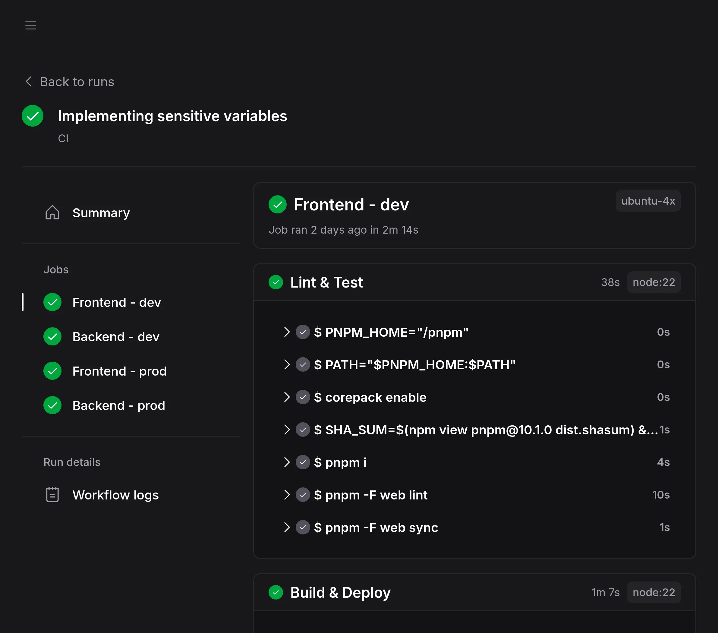 Dashboard screenshot